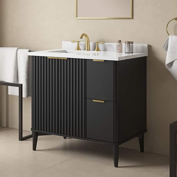 OVE Decors Gabi 36 in. Single Sink Onyx Black Bath Vanity