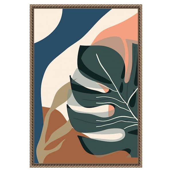 Amanti Art Boho Leaves III by Arctic Frame Canvas 1 Piece Floater Frame Canvas Giclee Abstract Art Print 23 in. x 16 in.