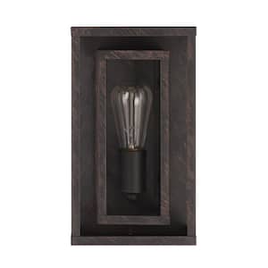Montague 1-Light Brushed Bronze Hardwired Outdoor Lighting Wall Lantern Sconce