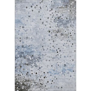 Mayfield Premium Machine Washable Abstract AMF2007 Sky 10 ft. x 14 ft. Area Rug