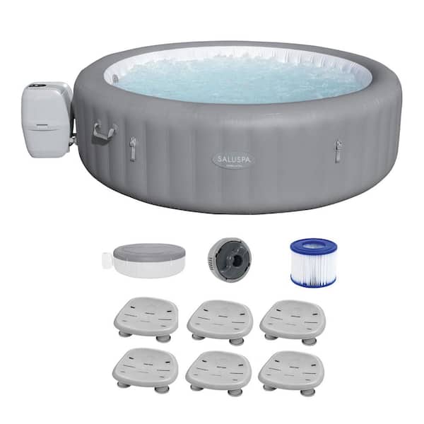 Bestway Grenada 8-Person 190-Jet Round Inflatable Hot Tub with Pool and Spa Seat (6-Pack)