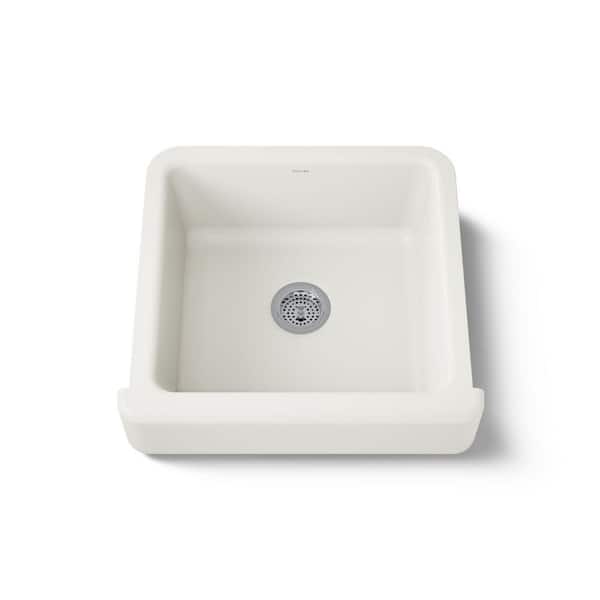 Whitehaven Farmhouse/Apron-Front Cast Iron 23.5 in. Single Bowl Kitchen Sink in Biscuit