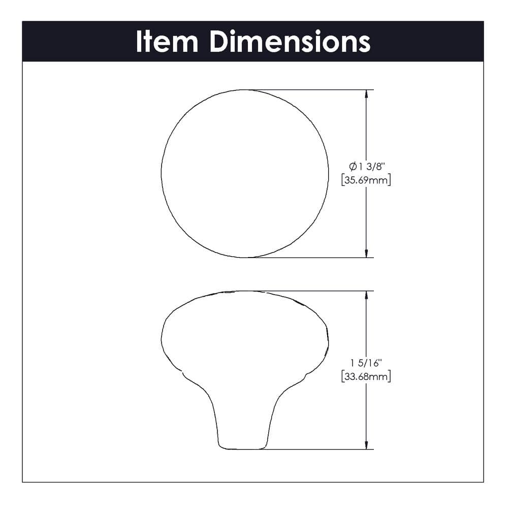 Black Iron Round Rustic Cabinet Knob with Mounting Hardware
