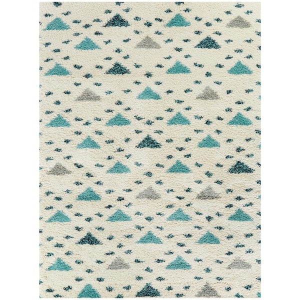 BALTA Belmonte Cream 8 ft. x 10 ft. Geometric Shag Area Rug