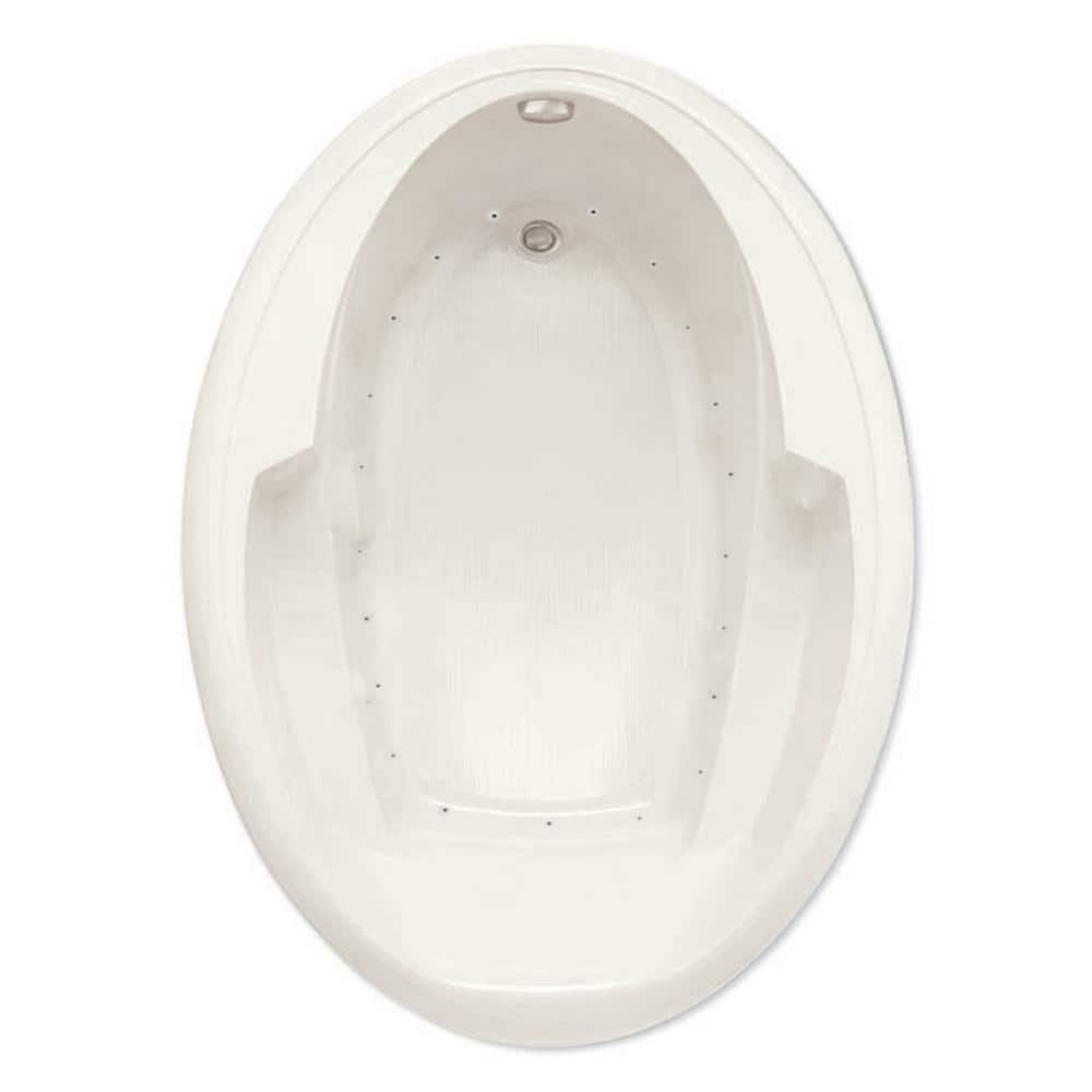 Ariel I 60 in. Acrylic Reversible Drain Oval Drop-In Air Bath Tub in Biscu