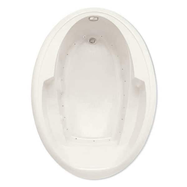 Ariel I 60 in. Acrylic Reversible Drain Oval Drop-In Air Bath Tub in Biscuit