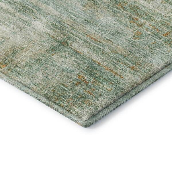 Mayfield Premium Machine Washable Abstract AMF2154 Green 3 ft. x 5 ft. Area Rug