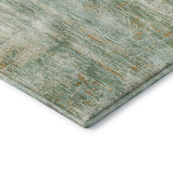 Mayfield Premium Machine Washable Abstract AMF2154 Green 5 ft. x 7 ft. 6 in. Area Rug
