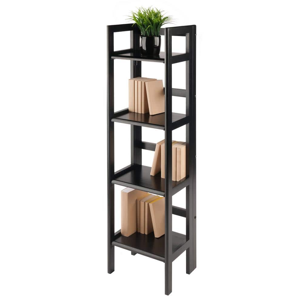 51.34" Black Solid Wood Folding Bookcase for Kids