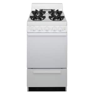 20 in. 2.42 cu. ft. Freestanding Gas Range with Sealed Burners in White