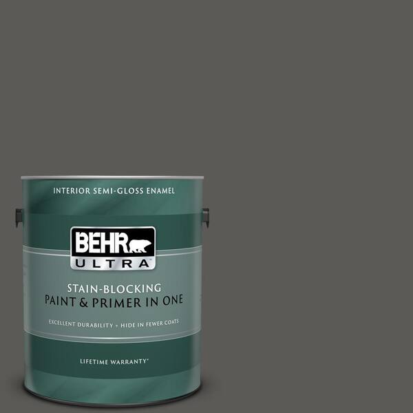 BEHR ULTRA 1 gal. #UL260-2 Intellectual Semi-Gloss Enamel Interior Paint and Primer in One
