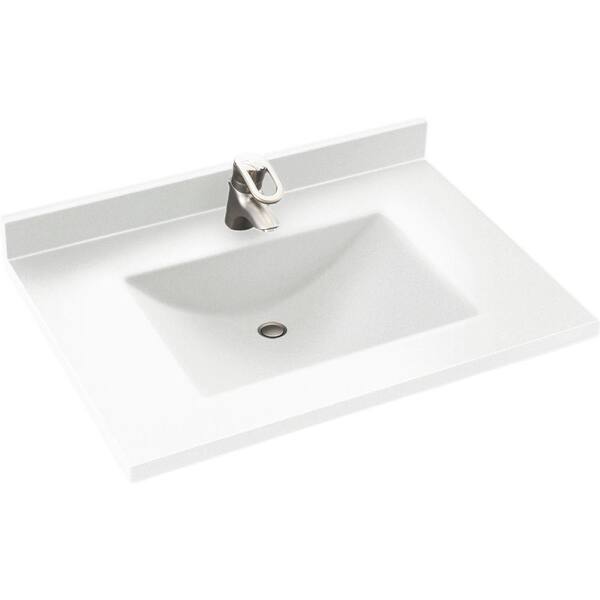 D Solid Surface Vanity Top With Sink, Vanity Tops Home Depot