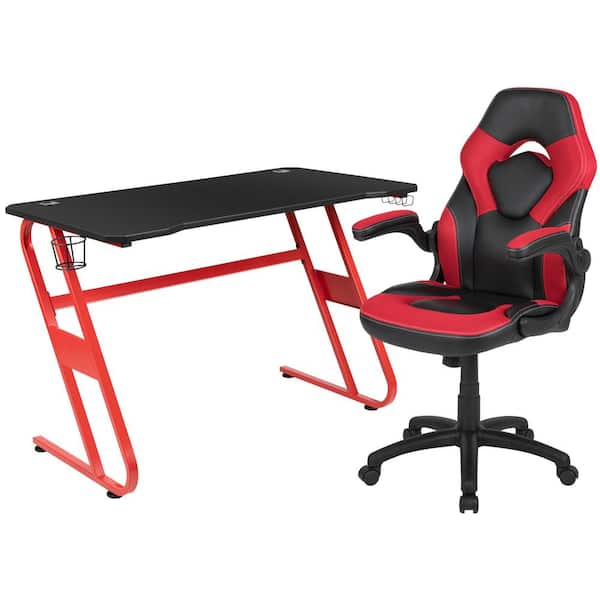 Carnegy Avenue 51.5 in. Rectangular Red Computer Desk