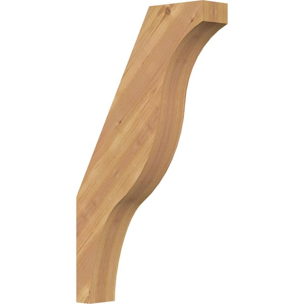 Ekena Millwork 3 1/2"W x 16"D x 28"H Funston Smooth Knee Brace, Western Red Cedar