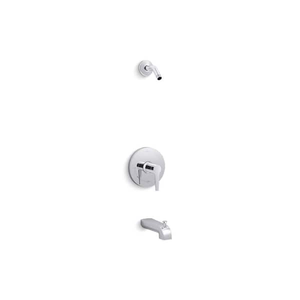 KOHLER Pitch Lever 1-Handle Tub and Shower Trim without Showerhead in Polished Chrome (Valve Not Included)