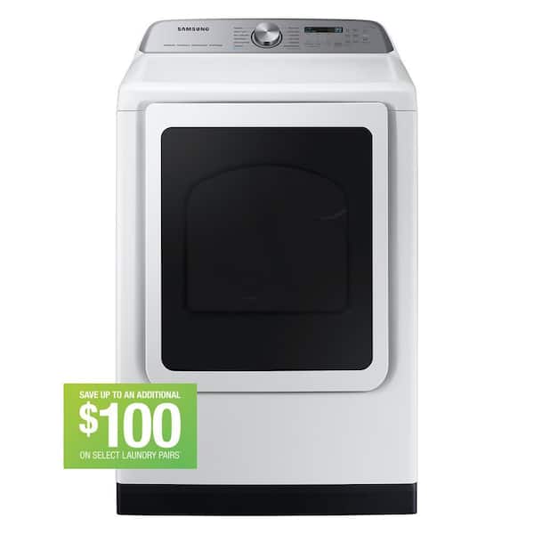 Samsung 7.4 cu. ft. Smart Vented Gas Dryer with Pet Care Dry and Steam Sanitize+ in White
