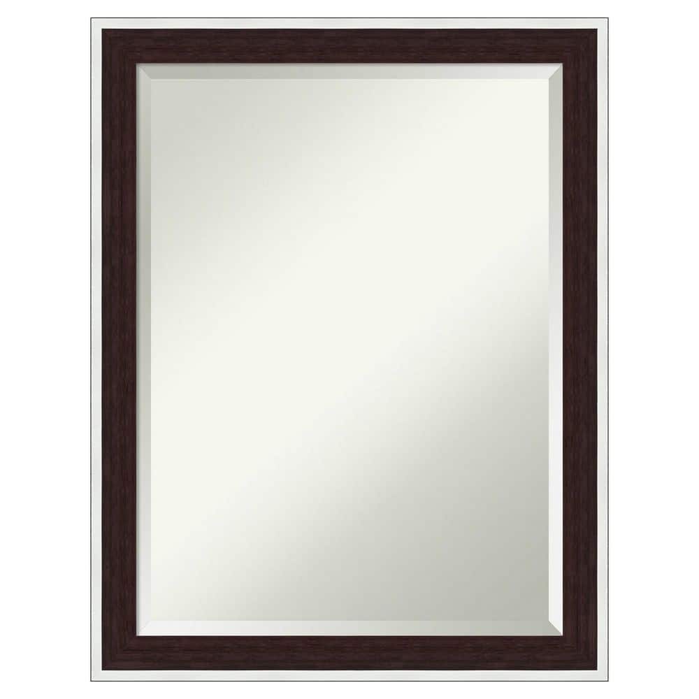 Maya Espresso Silver 21.25 in. x 27.25 in. Beveled Modern Rectangle Framed Wall Mirror price history on PriceWatchPro