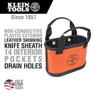 Hard-Body Bucket, 15-Pocket Oval Bucket, Orange/Black