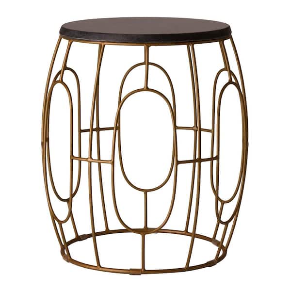 Emissary Oto 19 in. H Gold Round Wrought Iron Accent Table