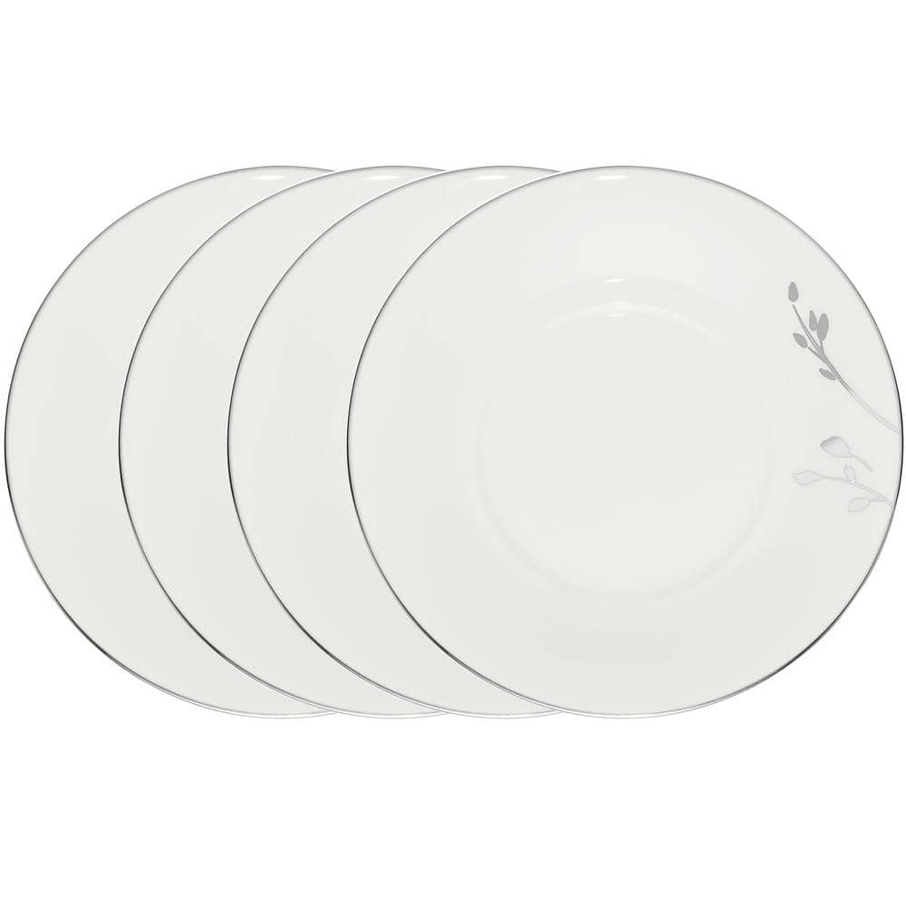 Noritake Birchwood 6 in. (White) Porcelain Saucers, (Set of 4) 4355