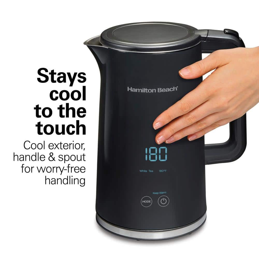 Hamilton Beach 1.7L Black Stainless Steel Digital Kettle