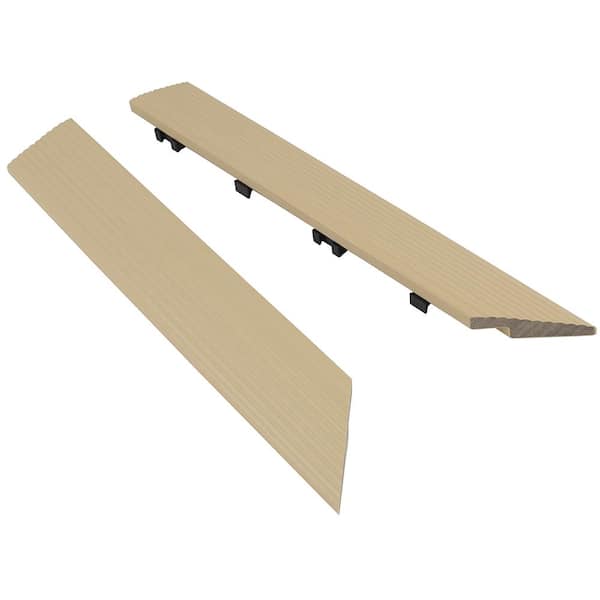 1/6 ft. x 1 ft. Quick Deck Composite Deck Tile Outside Corner Fascia in Japanese Cedar (2-Pieces/Box)
