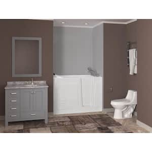 Safe Deluxe 53 in. Right Drain Walk-In Soaking Bathtub in White