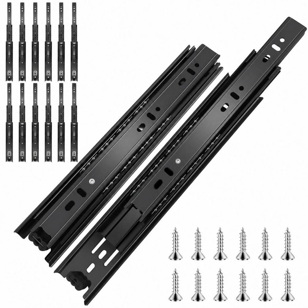 20 in. Black Steel Undermount Soft-Close Heavy Duty Drawer Slides Full Extension 6 Pairs Pack for Cabinets price history on PriceWatchPro