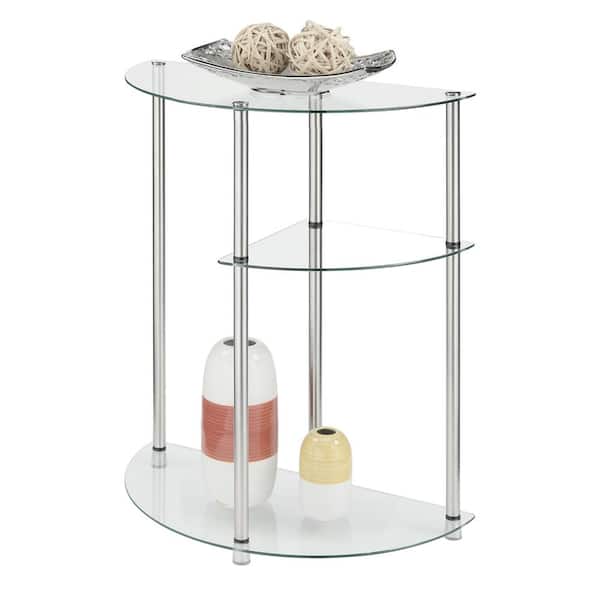 Glass Convenience Concepts Designs2Go Classic Glass 3 Tier Entryway Table 