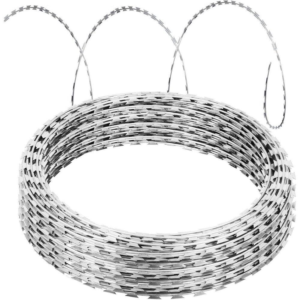 246 ft x 0.6 in. H Steel Galvanized Razor Wire, 5 Rolls, Double Spiral Border Privacy Fence for Garden, Outdoor Security price history on PriceWatchPro