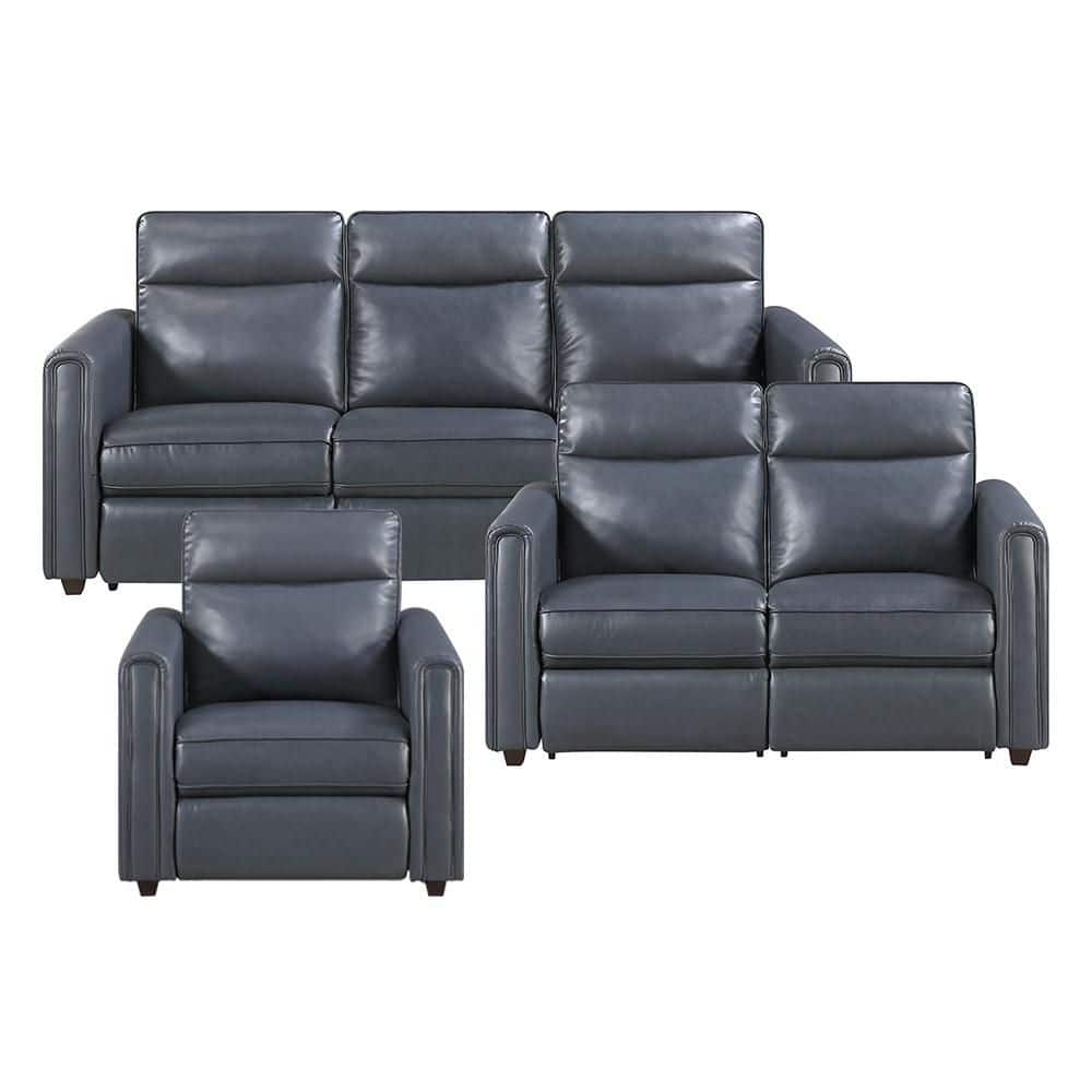 Lazzara Nivaro 84 in. W Rounded Track Arms Faux Leather Rectangle