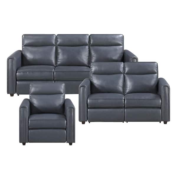 Lazzara Nivaro 84 in. W Rounded Track Arms Faux Leather Rectangle