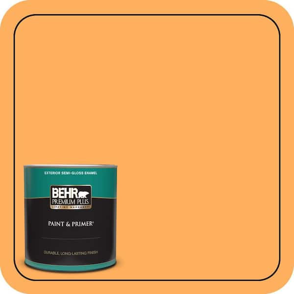 BEHR PREMIUM PLUS 1 qt. #280B-5 Vintage Orange Semi-Gloss Enamel Exterior Paint & Primer