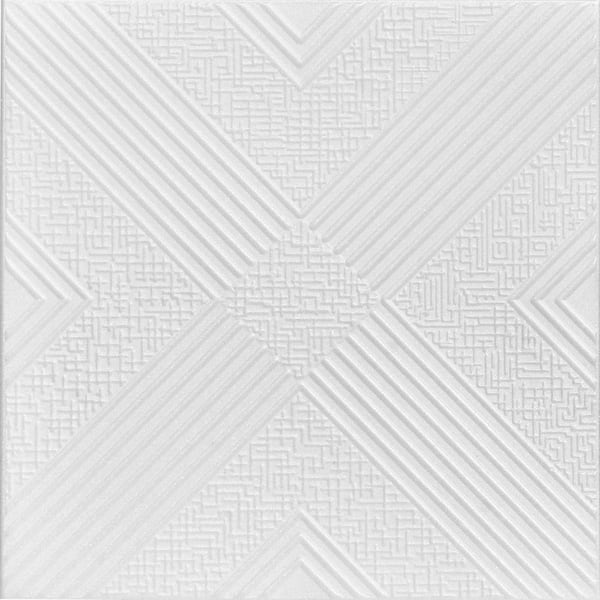 A La Maison Ceilings Hidden Trasure 1.6 ft. x 1.6 ft. Glue Up Foam Ceiling Tile in Plain White (21.6 sq. ft./case)