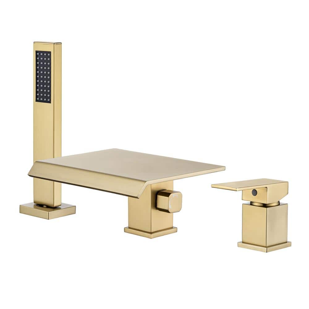 RX8013LSJ 1-Handle 1-Spray Roman Bathtub Faucet with Handheld Shower in Brushed Gold price history on PriceWatchPro