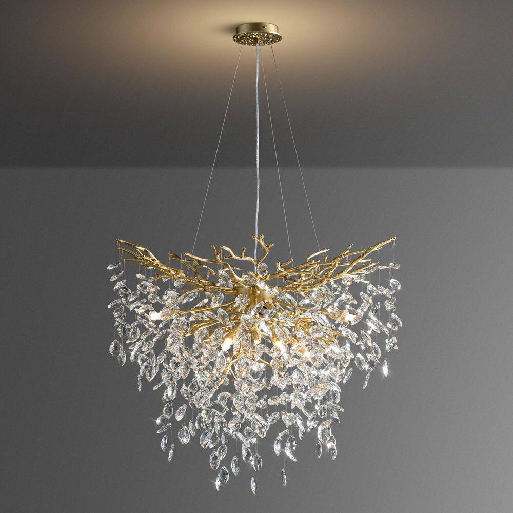 Modern Chandelier 23 in. 12-Light Gold Chandelier for Dinning Room, Living Room, Foyer, Bedroom price history on PriceWatchPro
