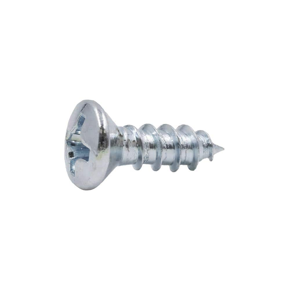 Everbilt #7 x 1/2 in. Phillips Oval Head Zinc Plated Wood Screw (8-Pack ...