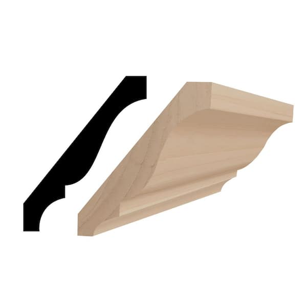 RMC LM48 9/16 in. D x 4 1/4 in. W x 96 in. L Stainable Finger-Joined Wood Pine Crown Molding 1-Piece 8 ft. Total