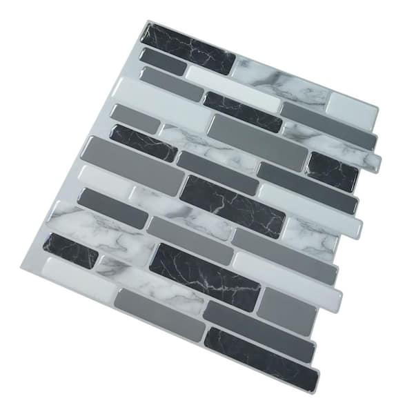 12 x 12 3D Waterproof Peel & Stick Tile for Backsplash - Agate Marble / 1  Sq Ft