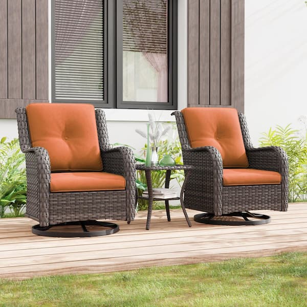 Gardenbee 22 in. x 24 in. 2-Piece Outdoor Lounge Chair Replacement Cushion Set in Orange
