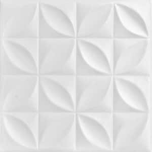 Perceptions Plain White 1.6 ft. x 1.6 ft. Decorative Foam Glue Up Ceiling Tile (259.2 sq. ft./case)
