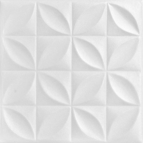 A La Maison Ceilings Perceptions Plain White 1.6 ft. x 1.6 ft. Decorative Foam Glue Up Ceiling Tile (259.2 sq. ft./case)