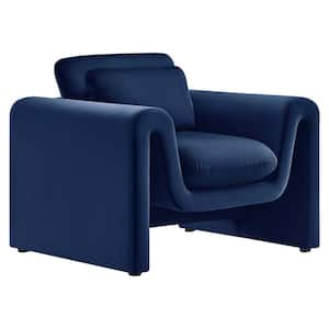 Waverly Midnight Blue Performance Velvet Armchair