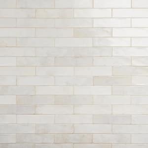 Mandalay White 2.95 in. x 11.81 in. Polished Ceramic Wall Tile (5.38 sq. ft./Case)