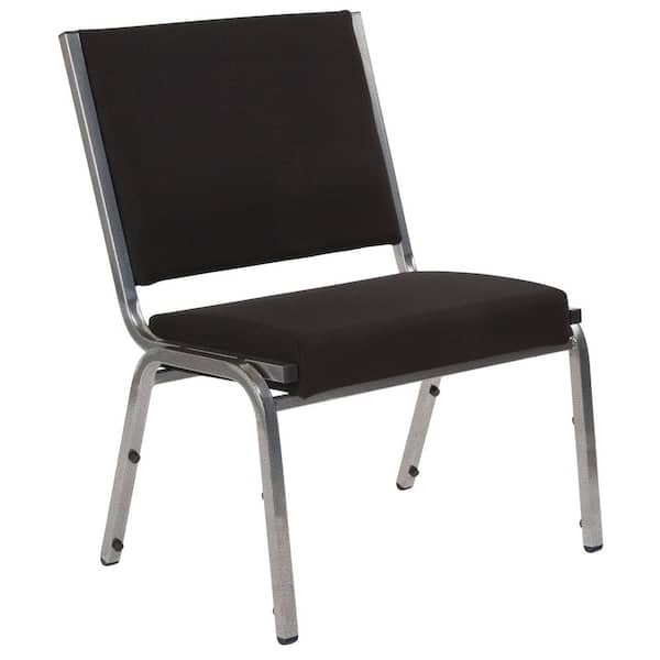 Flash Furniture Fabric Stackable Reception Chair in Black