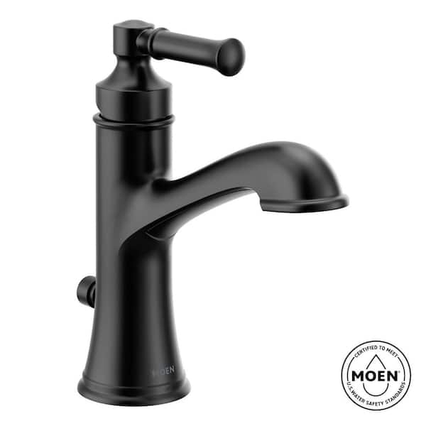 Dartmoor 1-Handle 1-Hole Bathroom Faucet with Drain Kit Included in Matte Black