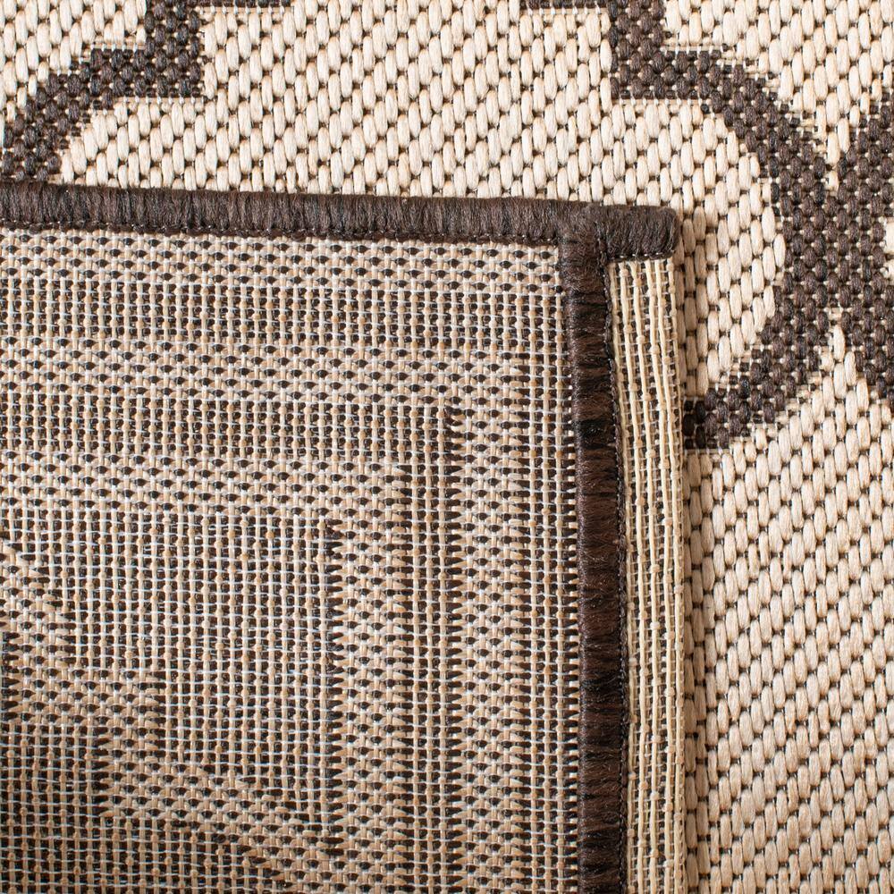 Cream and Brown Geometric Indoor/Outdoor Area Rug