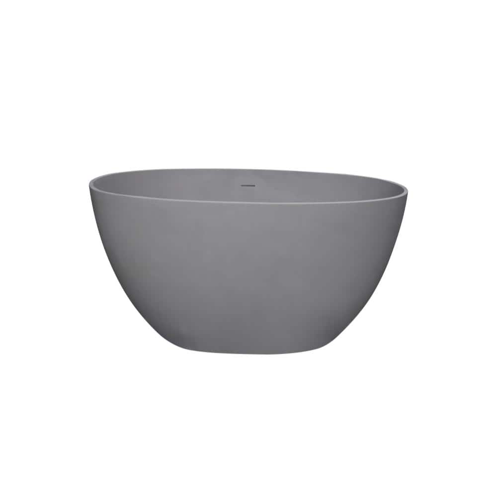 65 in. x 29.5 in. Freestanding Soaking Solid Surface Bathtub with Center Drain in Matte Grey price history on PriceWatchPro