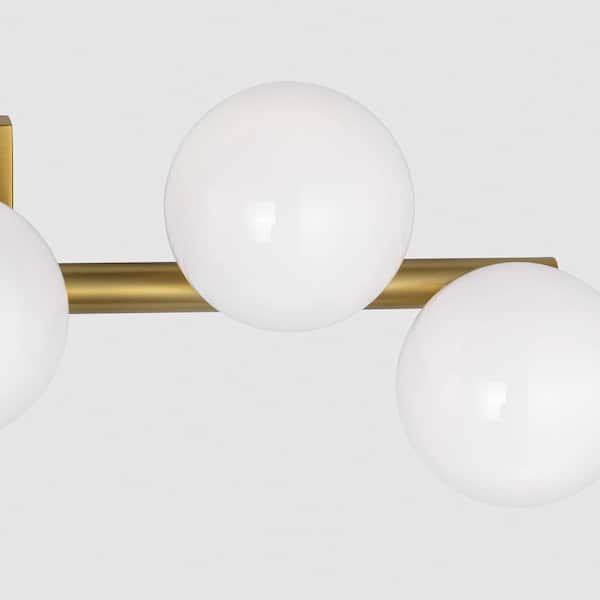 Generation Lighting - Studio Altair 24 in. 5-Light Burnished Brass Bathroom Vanity Light with Milk Glass Shades