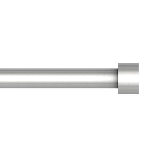 66 in.-120 in. Telescoping 3/4 in Single Rod Set in Brushed Nickel with Cap Finial